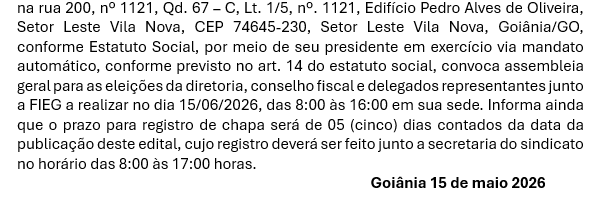 Edital Sindicalce